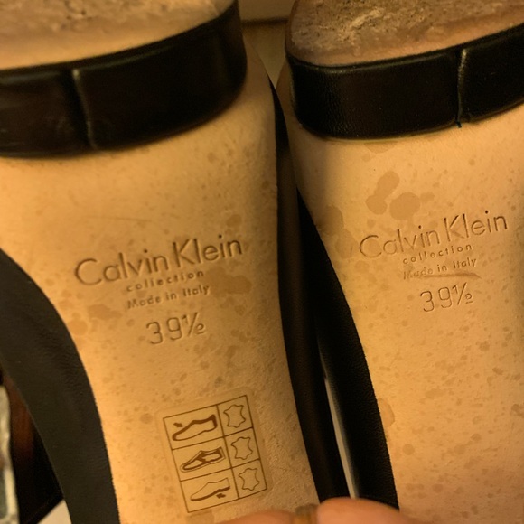 Calvin Klein Italic Collection Leather Platforms Heels - Picture 9 of 10